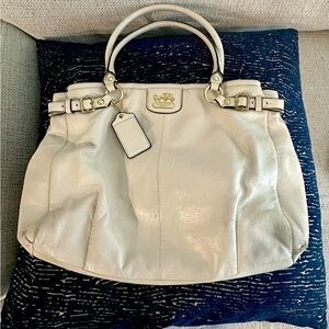 Authentic Coach Madison Kara Cream Leather Handbag